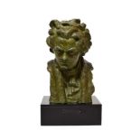 Baret (late 19th/early 20th century): A Bronze Bust of Beethoven, signed BARET BRONZE, 31cm high, on