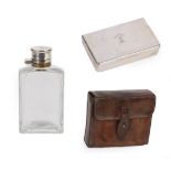 An Edwardian Gentleman's Travelling Set, the silver London 1906, retailed by Aspreys, comprising a