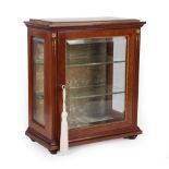 A Late Victorian Gilt Metal Mounted Mahogany Table Display Cabinet, with caddy top over single