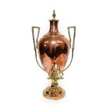 A Taylor & Parsons Copper and Brass Tea Urn and Cover, 19th century, of neo-classical form with