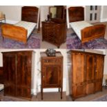 Maple & Co: A Late 19th Century Mahogany, Crossbanded and Boxwood Strung Six Piece Bedroom Suite,
