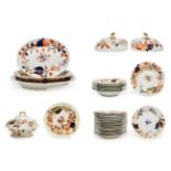 A Spode Porcelain Dinner Service, circa 1820, painted with an Imari type design, comprising a