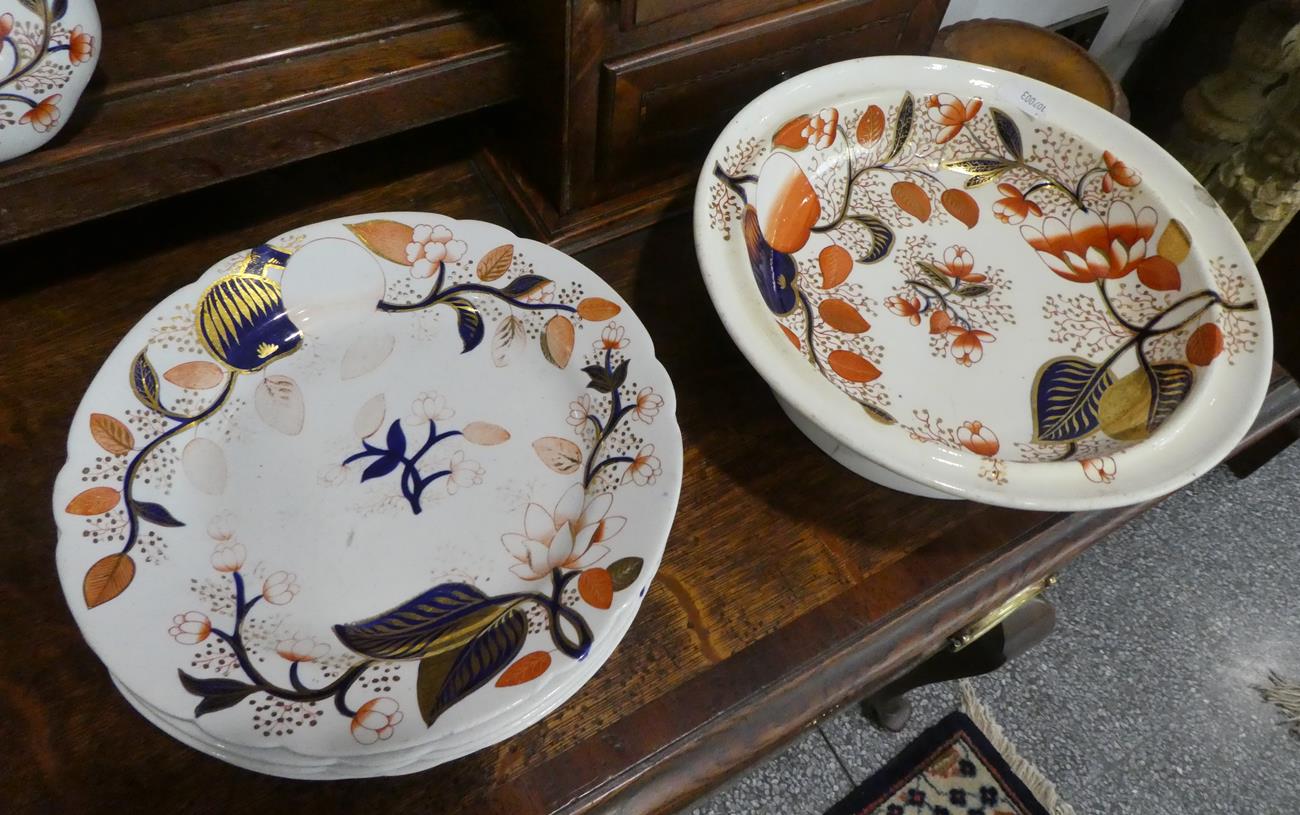 A Spode Porcelain Dinner Service, circa 1820, painted with an Imari type design, comprising a - Image 7 of 7