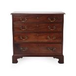 A George III Mahogany and Pine Sided Straight Front Chest, the moulded top above four long graduated