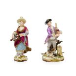 A Meissen Porcelain Figure of a Malabar Musician, circa 1900, after the model by Friedrich Elias