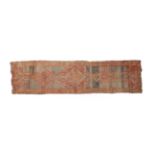 Ushak Runner Central/West Anatolia, circa 1900 The abrashed ice blue field with columns of