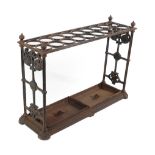 A Victorian Coalbrookdale Style Eighteen-Division Stick Stand, of rectangular form with fluted