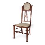 An Early 20th Century Mahogany Bedroom Chair, to Commemorate Edward VII, dated 1902, the padded back