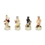 A Set of Four French Porcelain Figures of the Continents, late 19th century, after Derby