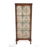 A Victorian Walnut and Marquetry Inlaid Display Cabinet, in the manner of Seddon, mid 19th