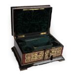 A Boulle Jewellery Box, mid 19th century, the hinged rectangular top over a fitted interior and
