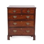A George III Style Mahogany Straight Front Bachelor's Chest, the moulded top above two short and
