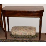 A George III Mahogany D Shaped Card Table, early 19th century, with hinged lid with plain frieze