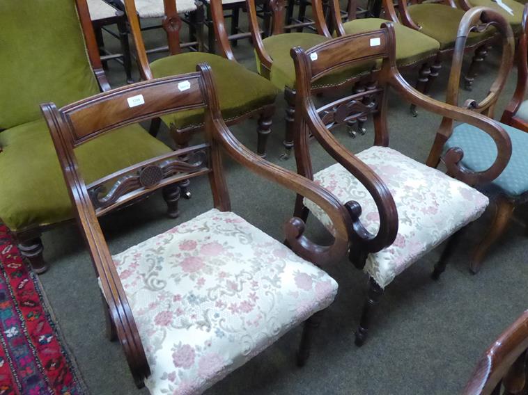 A pair of early 19th century mahogany open armchairs (2) - Image 3 of 6