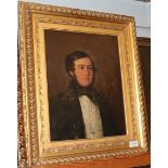 Follower of Sir Francis Grant Portrait of a gentleman, head and shoulders, wearing a black jacket