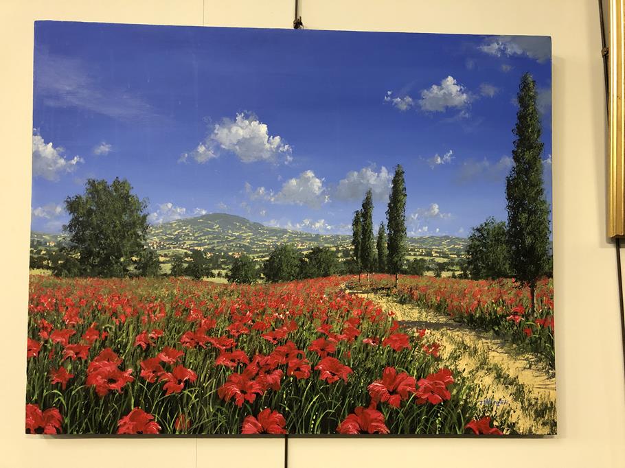 Tim Layzell (b.1981) Poppy field Signed, oil on canvas, 71cm by 91cm Artist's Resale Rights/Droit de - Image 3 of 5