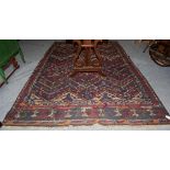 A flat woven Soumak rug, probably Anatolia, the field of geometric design, 188cm by 305cm