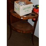 An early 19th century mahogany four door washstand, together with a Chinese porcelain plate and