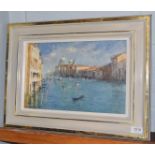 Follower of Ken Howard (Contemporary) Gondolas on the Grand Canal, Venice Indistinctly signed, oil