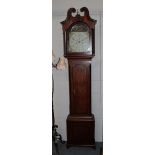 ~ An oak eight day white dial longcase clock with Adam & Eve automata dial display, dial signed Rich