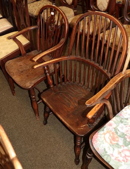 A 19th century Windsor chair and another similar (2)