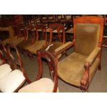 Six late Victorian dining chairs, together with a pair of similar armchairs (8)