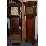 ~ An oak 18th century thirty hour longcase clock, brass dial signed Richardson, Hexham, and a