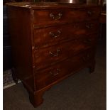 A George III mahogany four-height straight-fronted chest of drawers