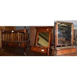 A reproduction mahogany Canterbury, a 19th century mahogany toilet mirror and another (3)