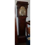 ~ An oak eight day longcase clock, signed Jno Greaves, Newcastle, 18th century, arch brass dial,