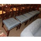 A set of six Chippendale style mahogany dining chairs, shaped top rails pierced splats,