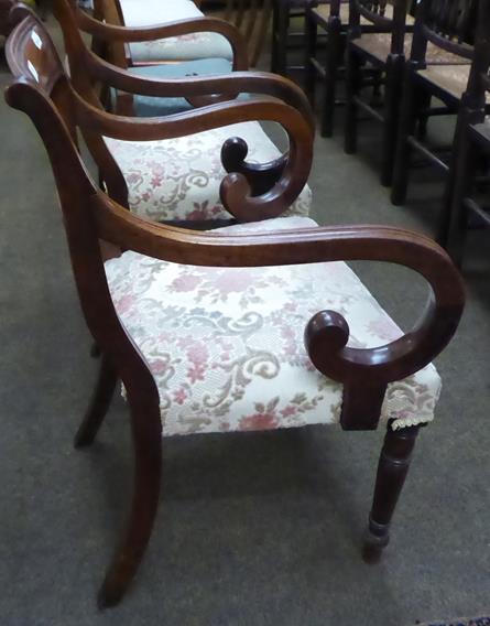 A pair of early 19th century mahogany open armchairs (2) - Image 2 of 6