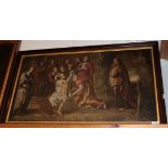 Italian School The laying of Christ in the tomb Oil on canvas, 49cm by 90cm