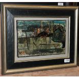 James Watt RGI RSW (b.1931) Harbour scene Signed, oil on canvas, 20.5cm by 30cm Artist's Resale