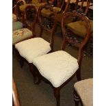 A pair of Victorian balloon back dining chairs, with two others (4)