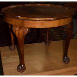 A 1920/30's walnut figured coffee table