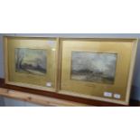 William Manners RBA ''The Timber Wagon'' and ''Autumn Sunset'' Signed, watercolours (2)
