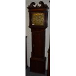 ~ An oak eight day longcase clock, signed R.Lawson, Wigan, late 18th century, possibly later
