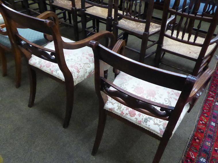 A pair of early 19th century mahogany open armchairs (2) - Image 6 of 6