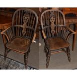 Two 19th century elm Windsor chairs