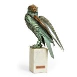 Walenty Pytel (b.1941) Polish ''Merlin Falcon'' Initialled, bronze on a marble base, 35cm high