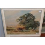 David T Robertson ''Gathering Hay'' Signed watercolour