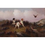 Colin Graeme Roe (1858-1910) Spaniels retrieving grouse, signed, Oil on canvas, 50cm by 75cm