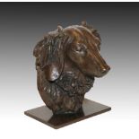 Sally Arnup FRBS, ARCA (1930-2015) ''Miniature Long Haired Dachshund Head'' Signed and numbered I/X,