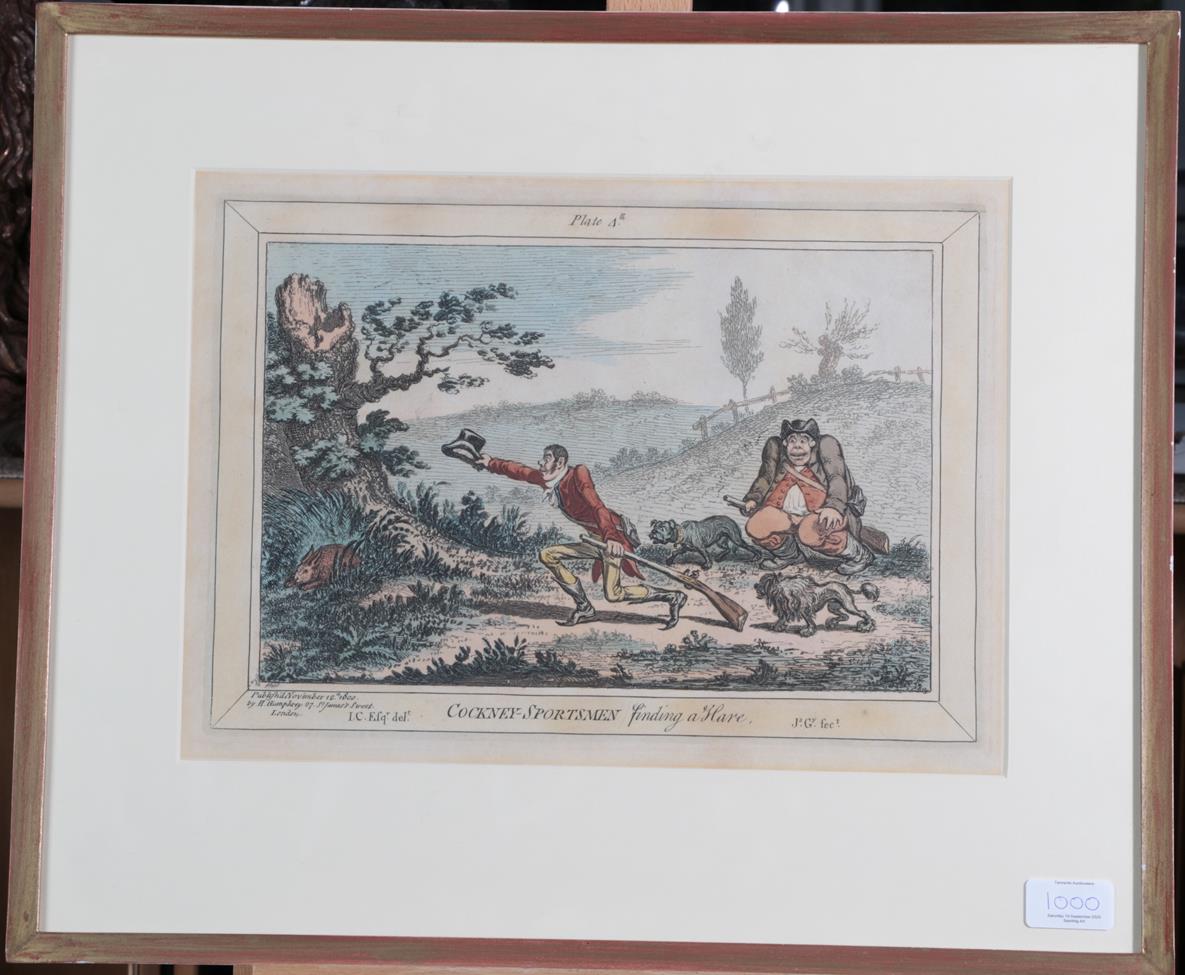 H Humphrey after James Gillray (1756-1815) ''Cockney Sportsman plates 1-4'' ''Marking Game'' '' - Image 8 of 9