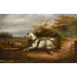 James Clark (fl.1858-1909) The Runaway Horse Signed, oil on canvas, 47.5cm by 74cm See illustration