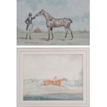 Henry Thomas Alken (1785-1851) Crossing the finish line Watercolour, together with B* M* (early 19th