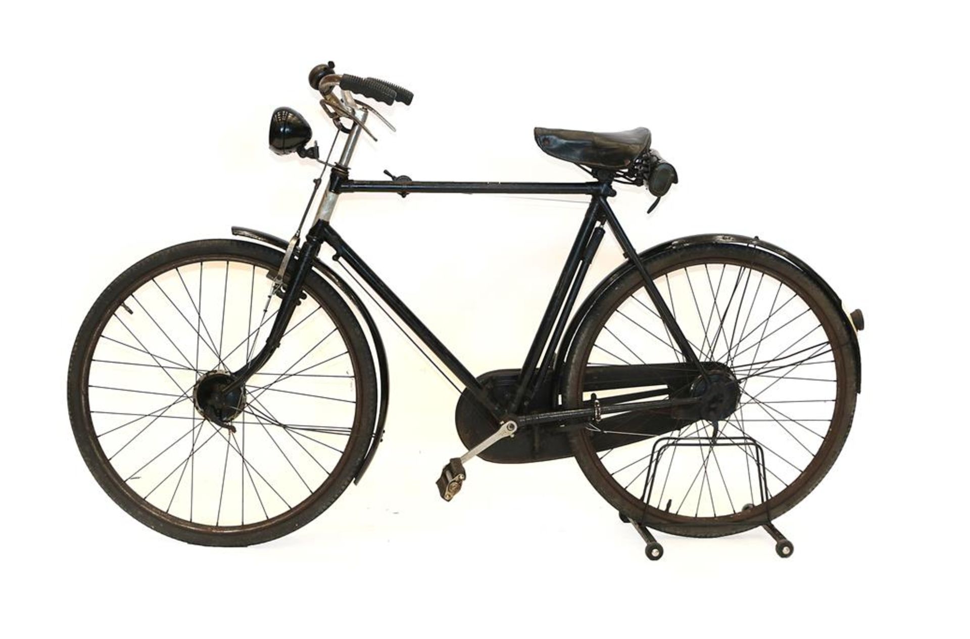 A 1930's BSA Gent`s Bicycle Possibly Model Number 55, with chromed curved handle bars, bell and