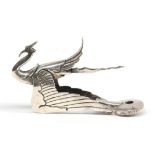 Francis Bazin: A Rare 1920's Art Deco Nickel Plated Car Mascot as a Wild Swan, similar examples were