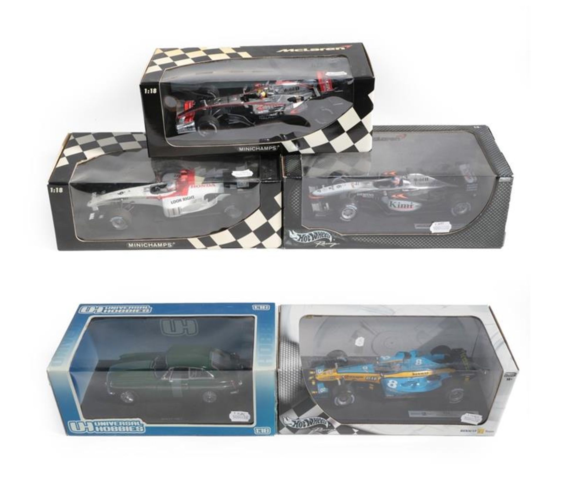 Hot Wheels 1:18 Scale F1 Models (i) McLaren MP4-170 Kimi Raikkonen (ii) Renault R24 Fernando